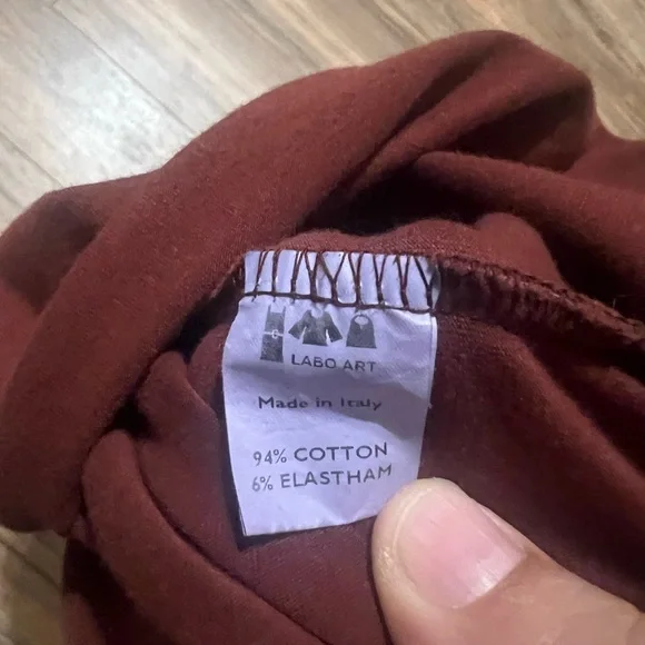 Labo.Art Abito Stilo Jersey Dress in Granata Cotton Blend Lagenlook Dress Size 0 - Picture 9 of 10